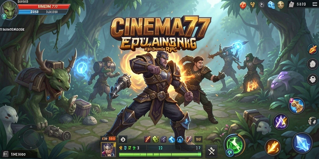 Screenshot dari gameplay RPG yang menakjubkan di CINEMA77.