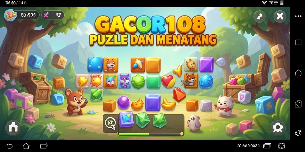 Tampilan gameplay GACOR108 yang penuh warna dan menantang