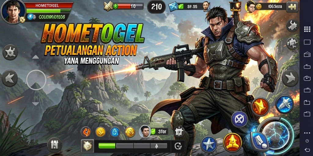 Tampilan gameplay intens dalam HOMETOGEL yang penuh aksi.