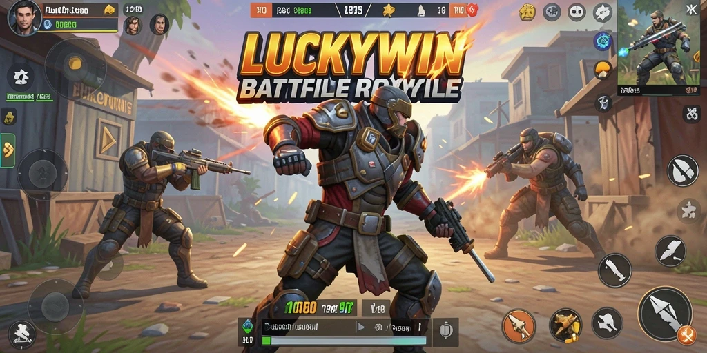 Tampilan aksi seru dalam permainan Battle Royale LUCKYWIN.