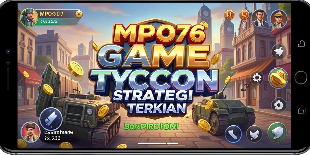 Tampilan gameplay MPO76 yang menarik dengan elemen manajemen bisnis.