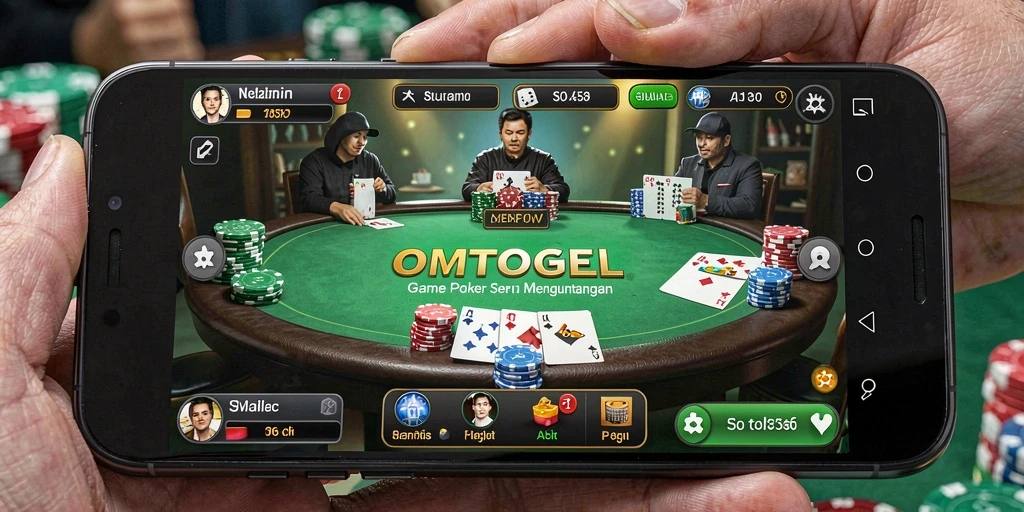 Screenshot gameplay OMTOGEL yang menampilkan aksi poker yang mendebarkan.