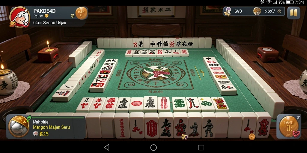 Tampilan gameplay menarik dari PAKDE4D dalam pertandingan Mahjong.
