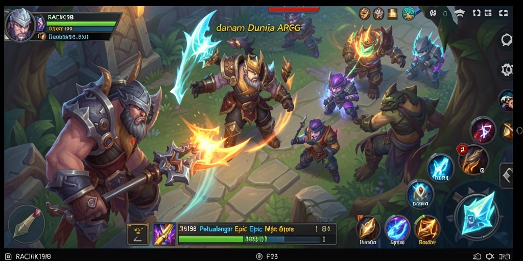 Tampilan menarik dengan pertarungan epic di RACIK198.