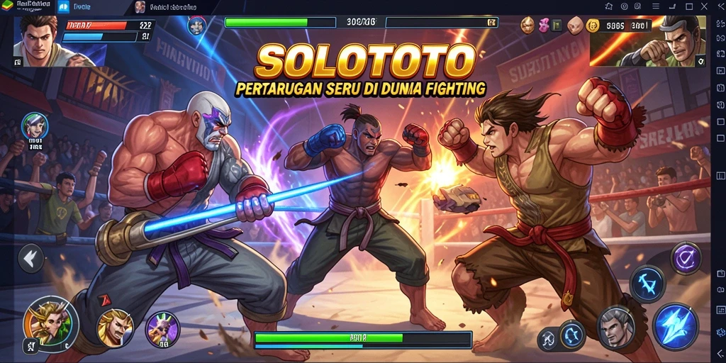 Tampilan gameplay seru dalam SOLOTOTO dengan pertarungan yang mendebarkan.